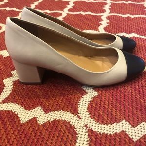 JCrew Bryan Leather Cap-Tow block heels